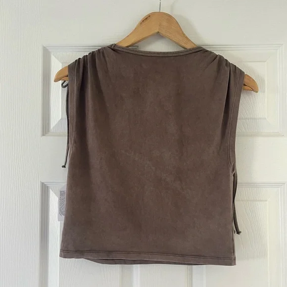 SOLD xlist American Eagle Top Short Sleeve Crop Brown NWT - Picture 6 of 7